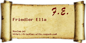 Friedler Ella névjegykártya